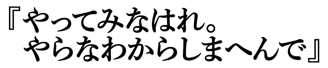やってみなはれ。
